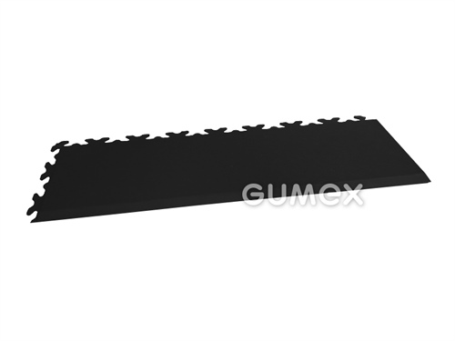 Nábehová hrana FORTELOCK 2032 INVISIBLE typ D k dlaždici FORTELOCK INVISIBLE, hrúbka 6,7mm, 468x145mm, 92°ShA, dezén kože, PVC, čierna